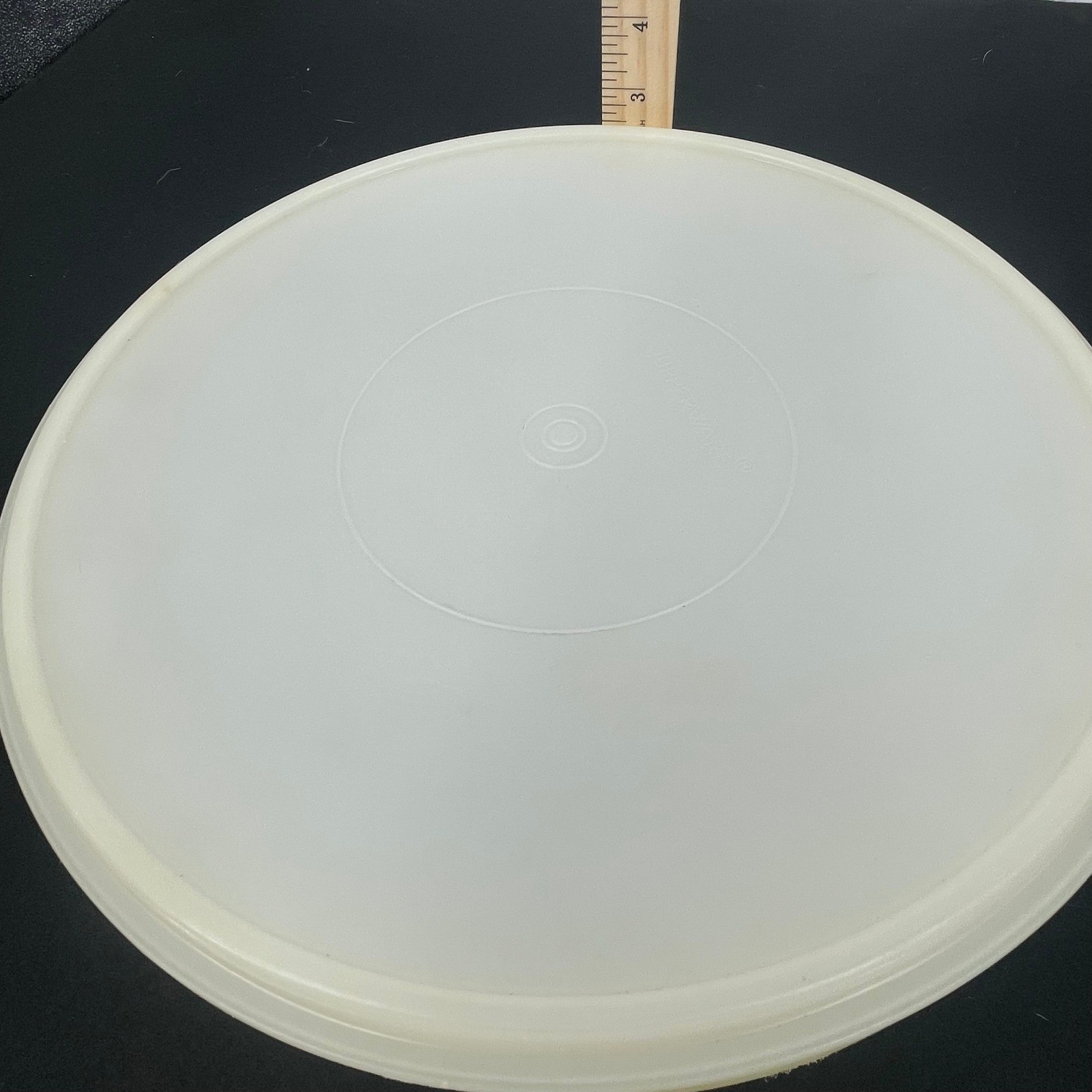 Vintage Tupperware Sheer White Round Storage Container with Lid 12.5 Inch 224-11