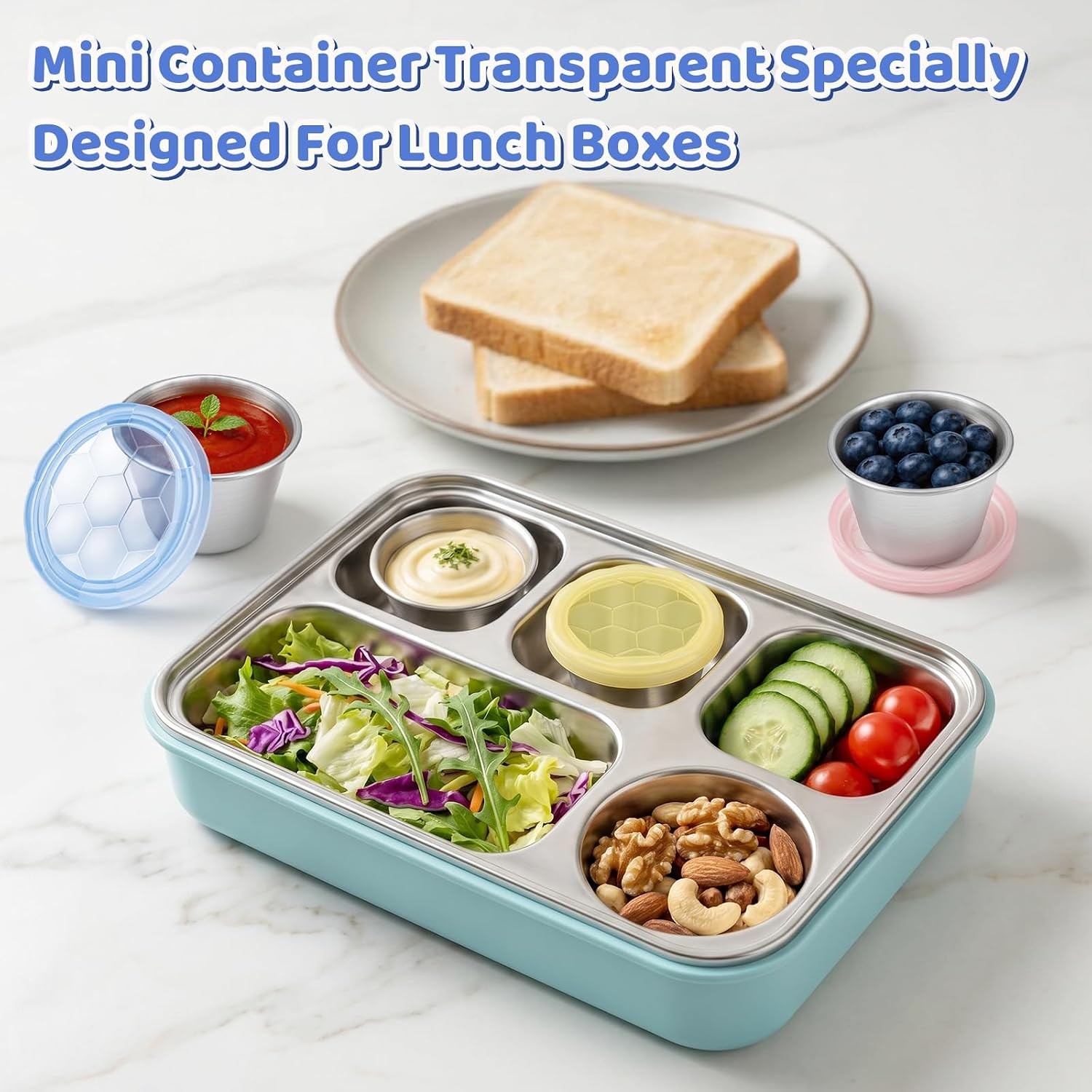 8×2.4 Oz Salad Dressing Containers with See-Through Lids, Leakproof Salad