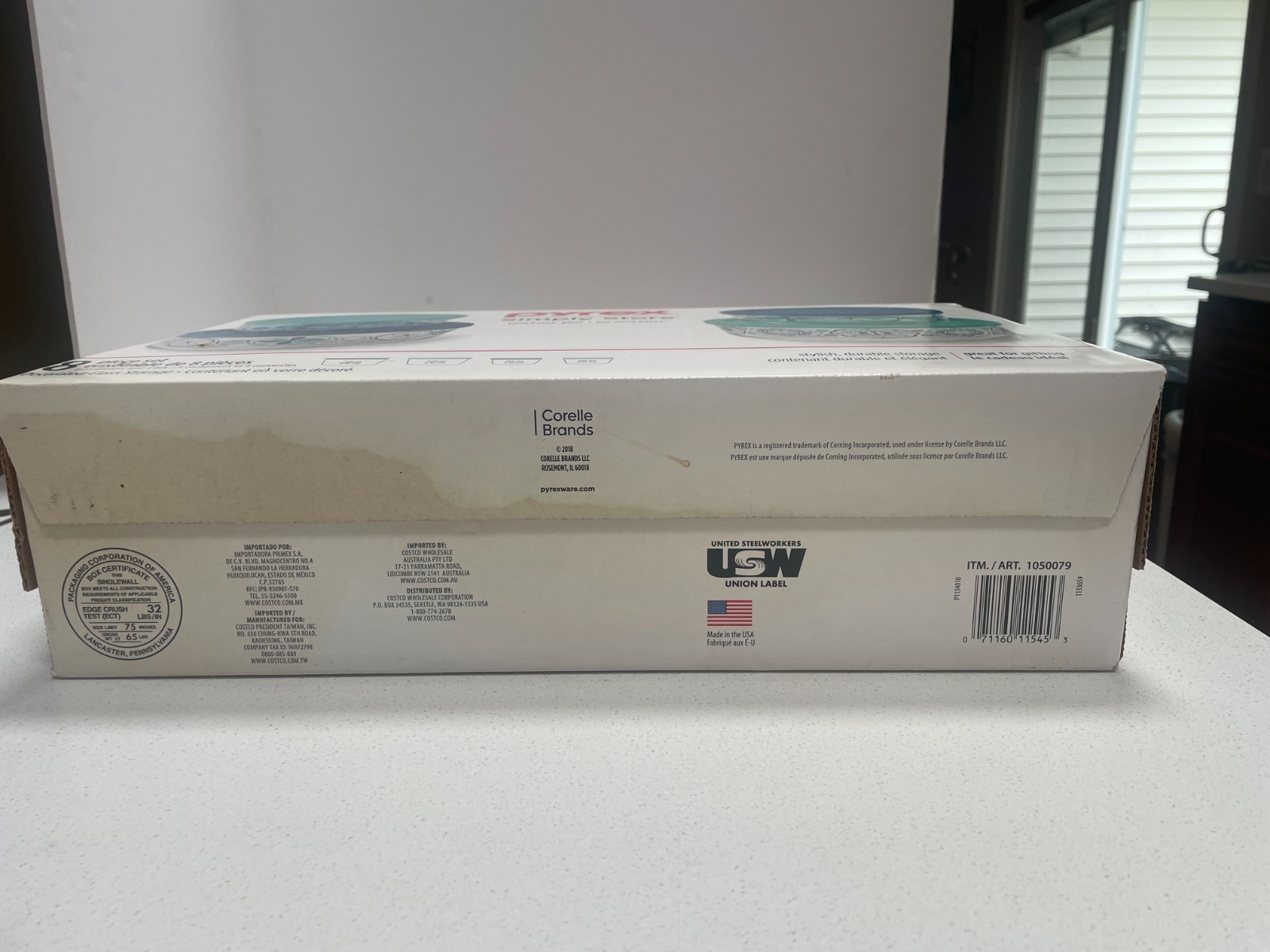 Rare 2018 PYREX Simply Store Pure Glass 8 pc Set Blue & Mint Decorated NIB NOS!!
