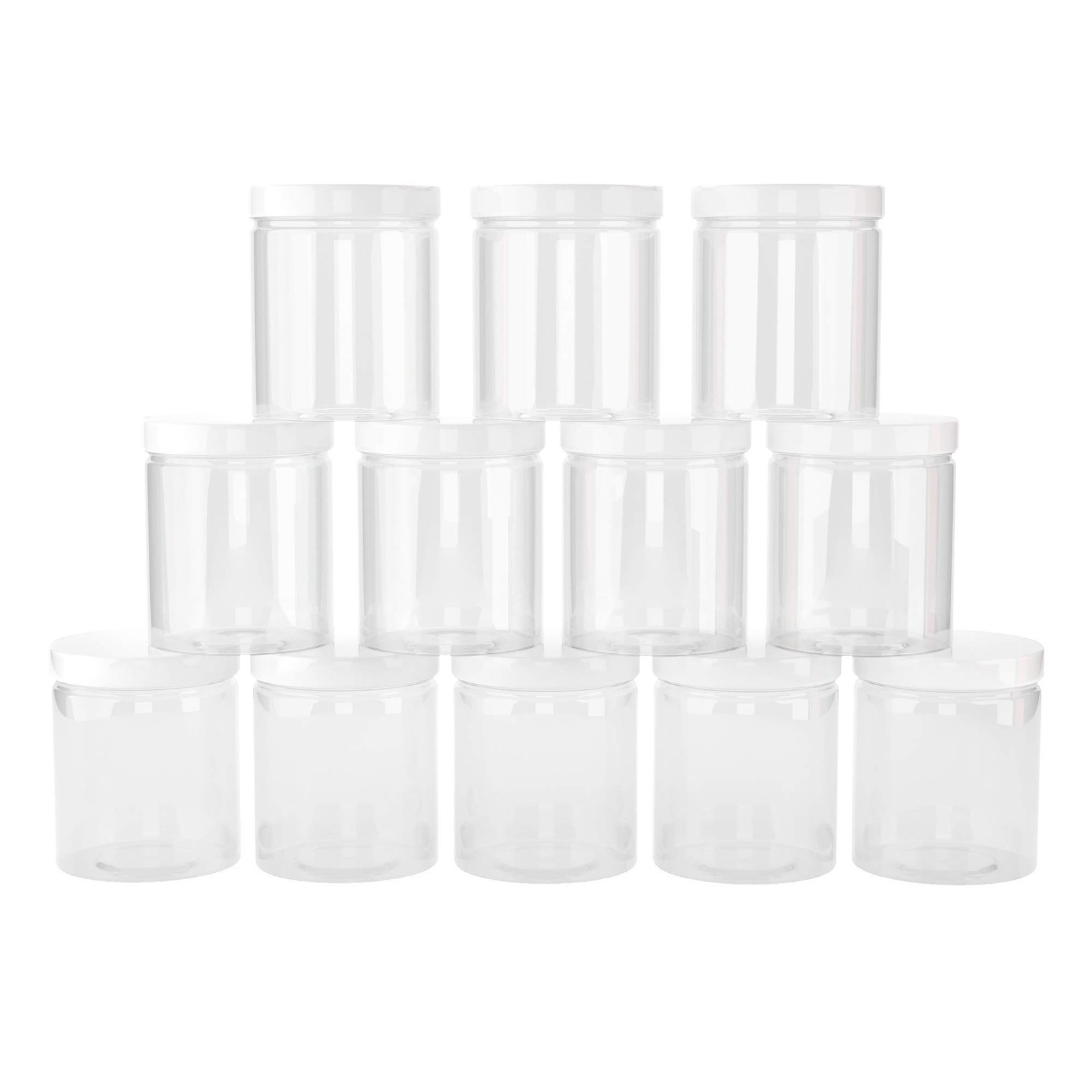 6 Oz Plastic Jars With Lids 12 Pack Clear Empty Containers For Body Lotions Cr