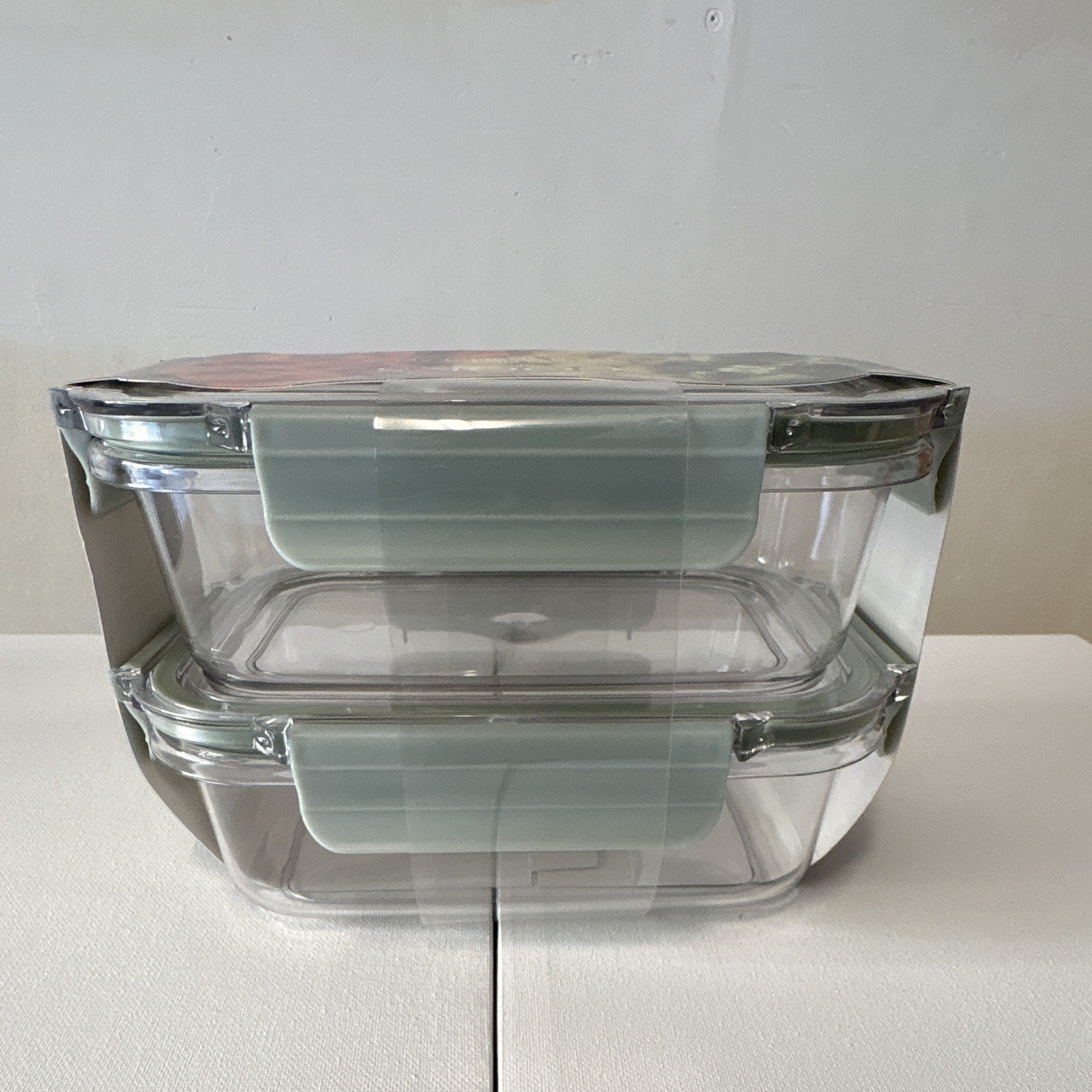 Cook’s Supply Co. 4pc 29oz Stackable Clear Plastic Rectangular Snap Lid Set