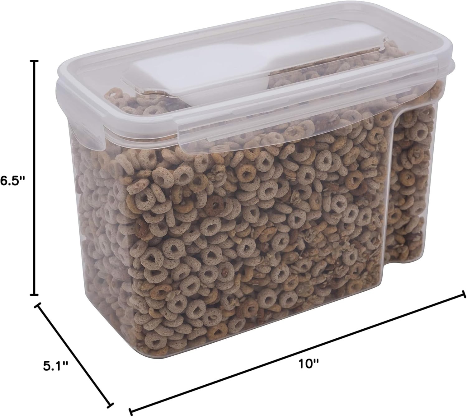 Space-Efficient 5.3L Clear Cereal Container with Scooper – Keeps Food Fresh