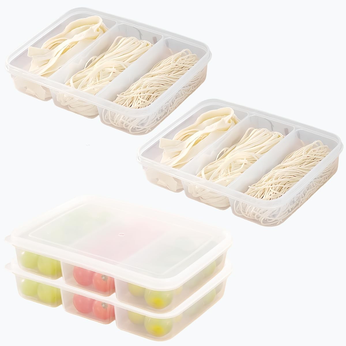 4 Pcs Reusable Food Storage Containers with Lids, Food Containers for Storing…