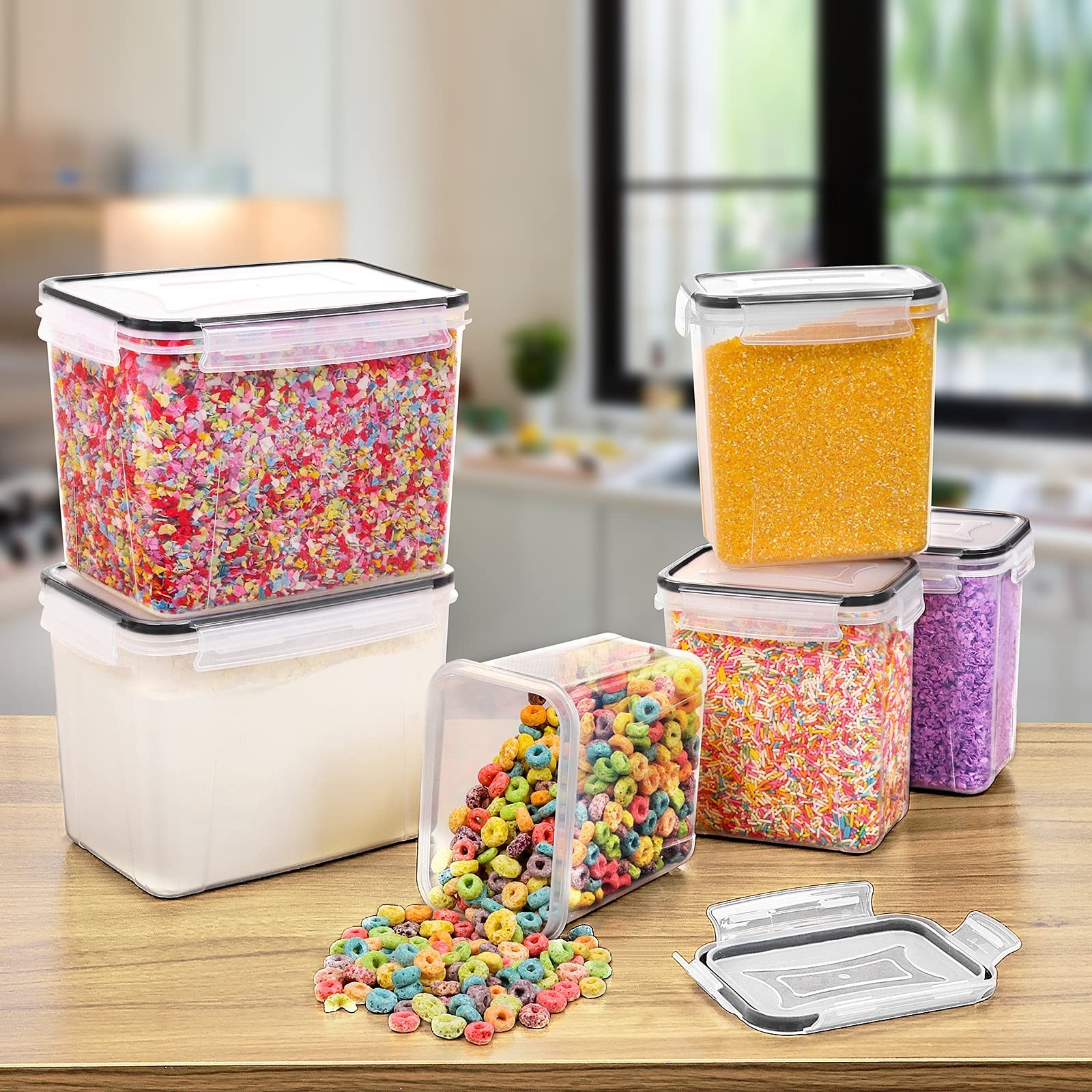 Airtight Food Storage Containers Cereal & Dry Food Storage Container Set of 6…