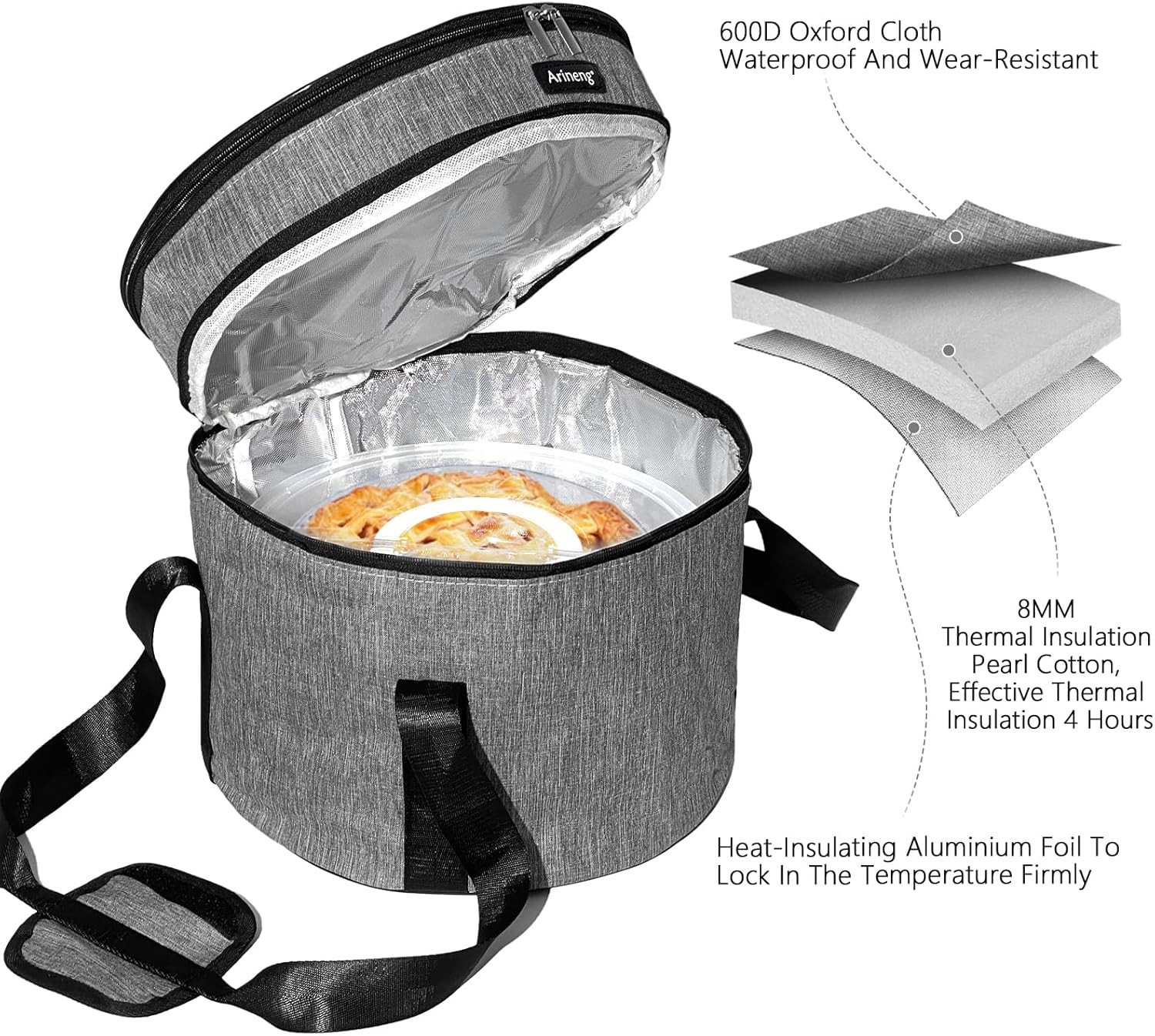 3 Pack Pie Carrier with Lid and Handle,Of Insulated Bag,Pie Carriers for Transpo