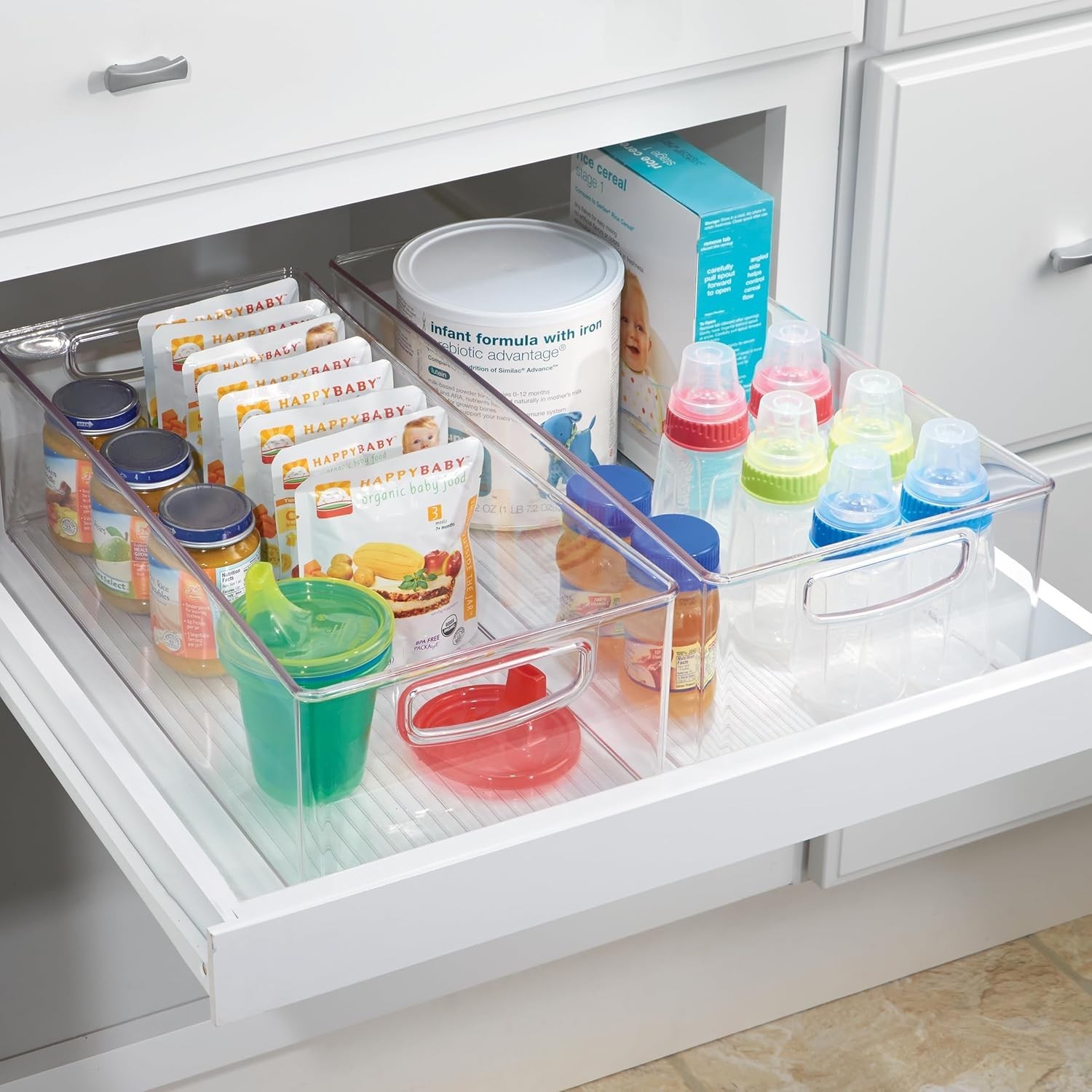 iDesign Stackable Storage Bin Organizer Bin Kitchen & Pantry Clear Made in USA