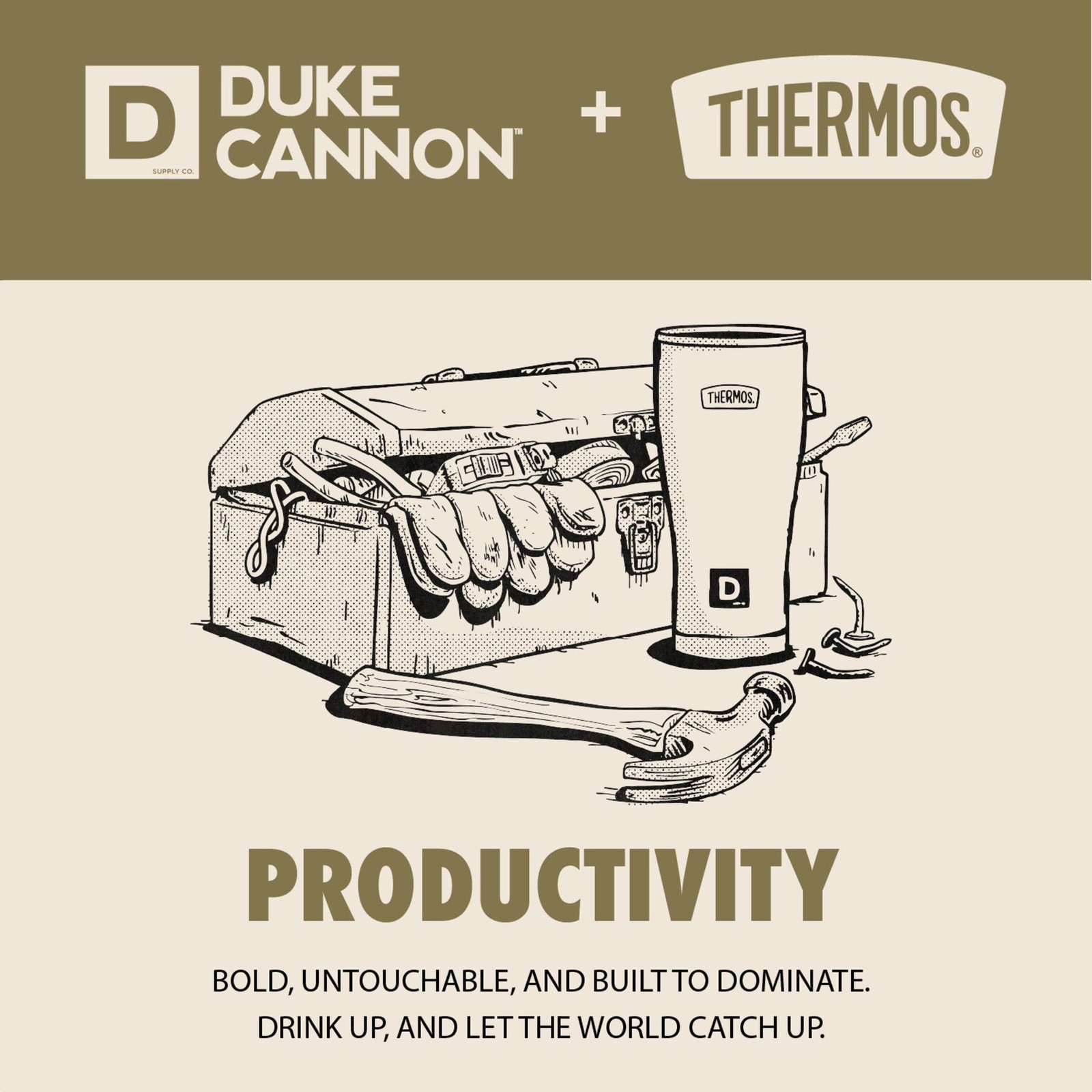 Thermos Duke Cannon Stainless Steel Tumbler Slide Lock 18 Ounce Productivity