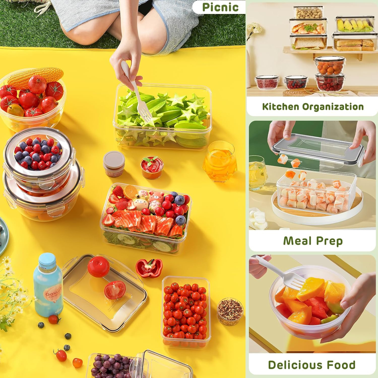 40 PCS Food Storage Containers with Lids Airtight (20 Lids &20 Containers) – Lea