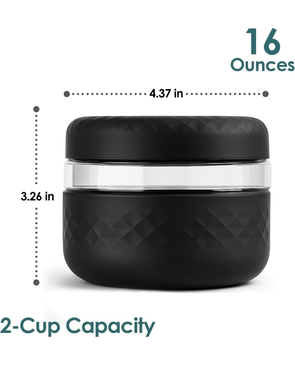 Cafezi 16 oz Glass Lunch Bowl – Leakproof Airtight Meal Prep Container