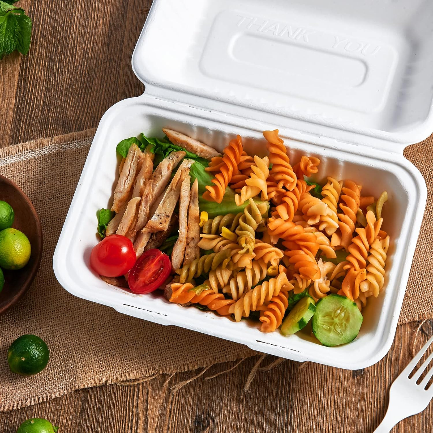 Clamshell Take Out Food Containers, 9 * 6 Inch 75-Pack Disposable to Go Containe