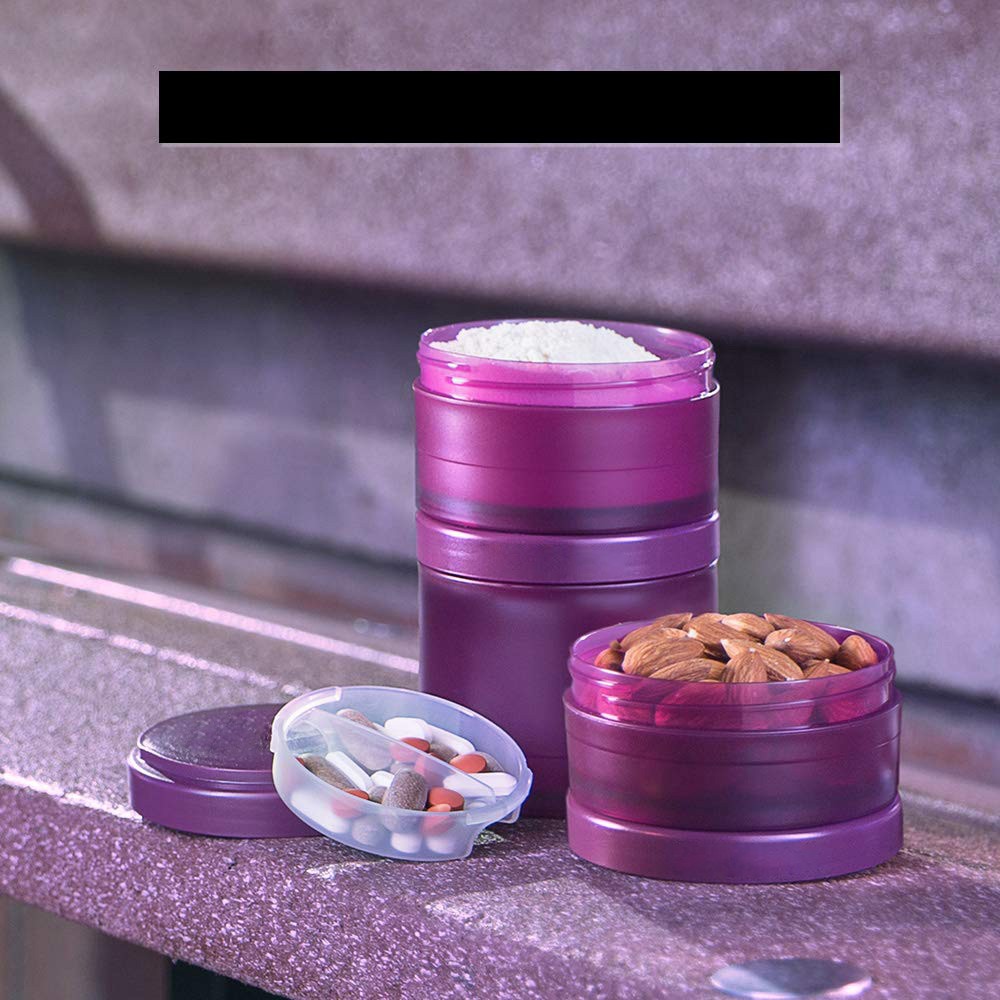 Pantry Organizer Jars, 2 Pcs, Twist Lock Design, Includes Tray, Black