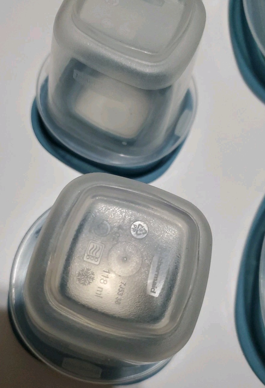 Rubbermaid Premier Steel Blue Window 5pc Lot Vtg 7J53 7J56 7J57 Flex Seal Lids