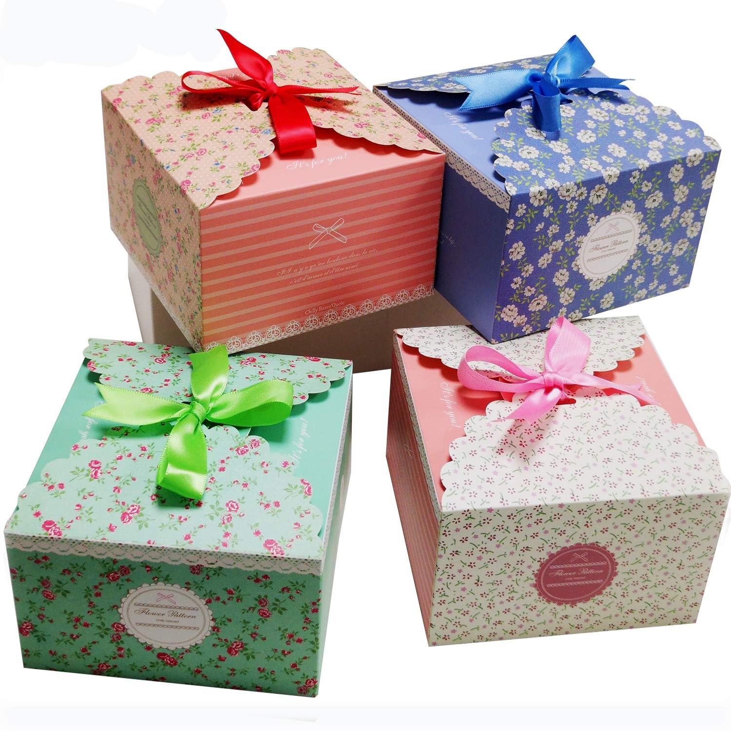 Gift Boxes, Set of 12 Decorative Treats Boxes, Cake, Cookies, Goodies, Candy …