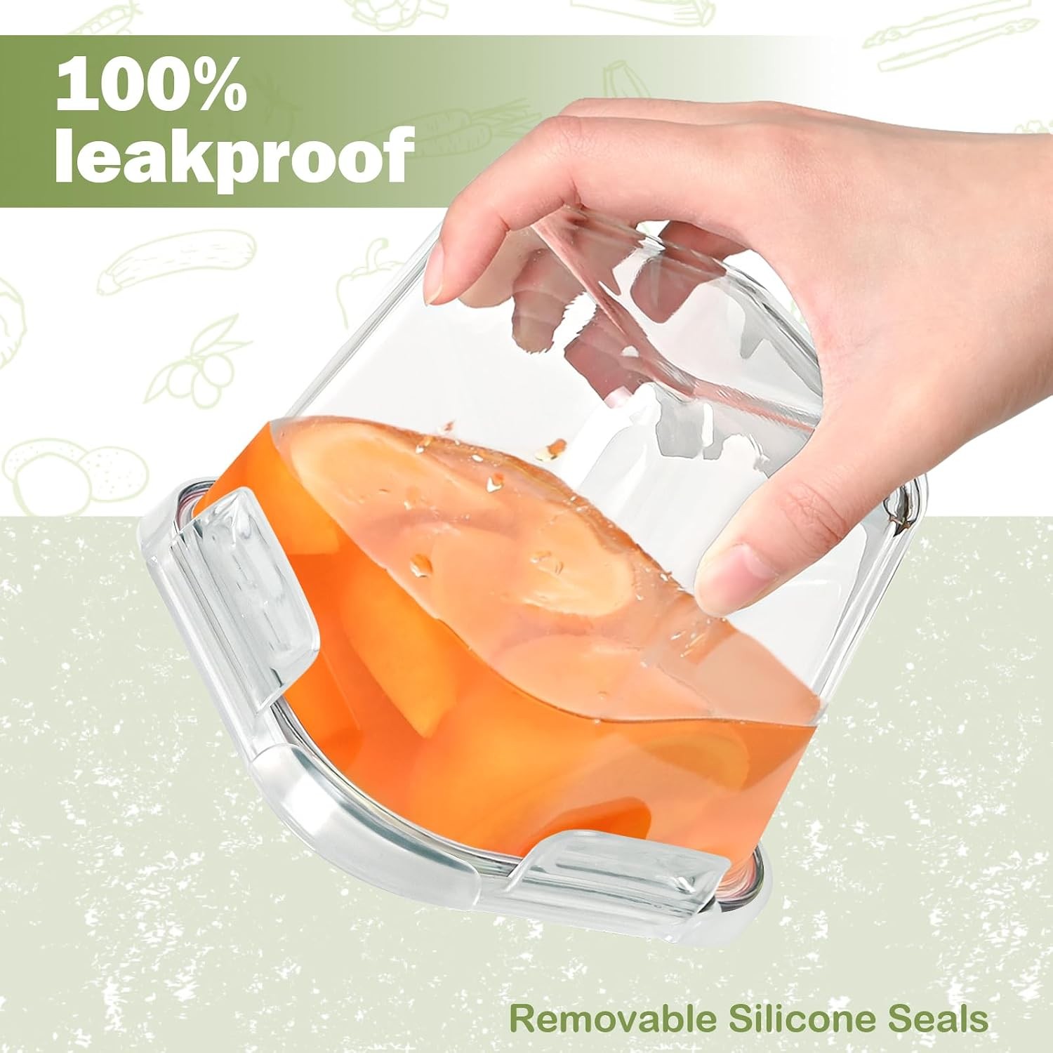 Borosilicate Glass Soup Containers with Lids 4 Cup/32 oz 4 Pack | Microwave