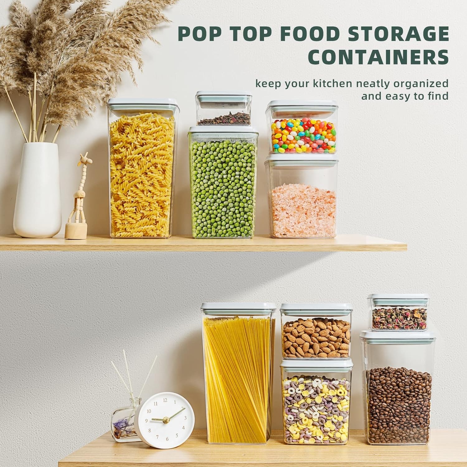 Effortless Organization: 10-Piece Pop Top Airtight Storage Containers Set