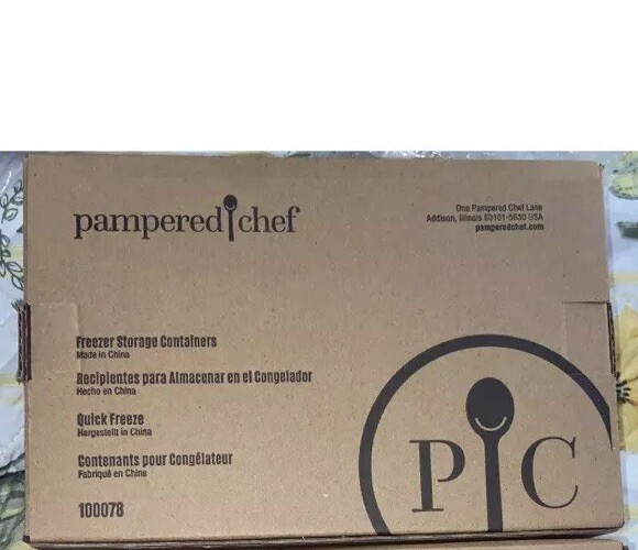 Lot of 2 Pampered Chef Freezer Storage Containers with Lids 100078 Quick Freeze