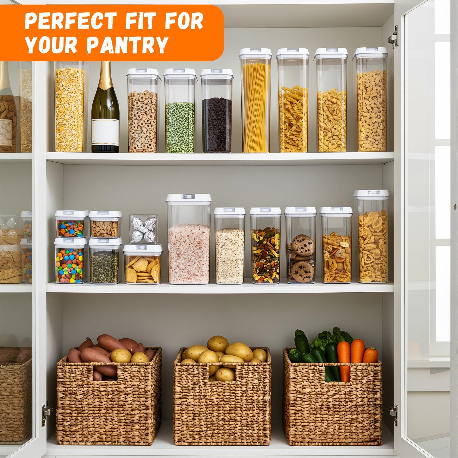 Airtight Food Storage Containers with Lids 7 pcs Plastic Kitchen and Pantry O…