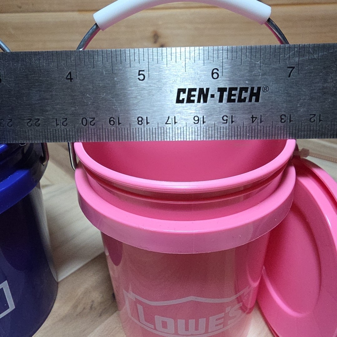 VIRAL ~ Lowe’s Mini Buckets With Lids ~PINK & Blue ~ HIS & HERS ~FOODSAFE~ Rare