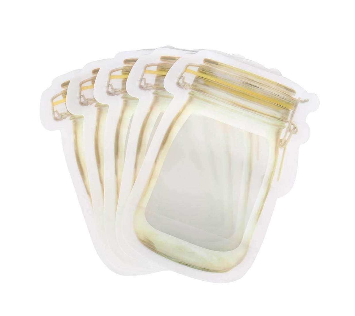 60Pcs 3 Color Mixed Food Saver Storage Bags Mason Jar Pattern Reusable Portab…