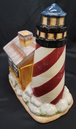 Cookie Jar Lighthouse Beach Home Nautical Kitchen Decor Storage Canister Gibson