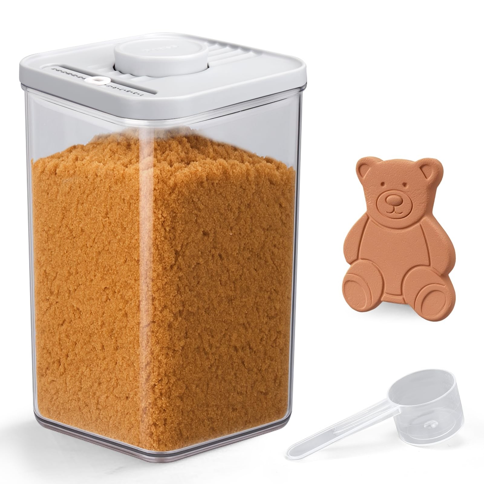 Mity rain Airtight Brown Sugar Container 4.6 x x 7.7 inches, Transparent