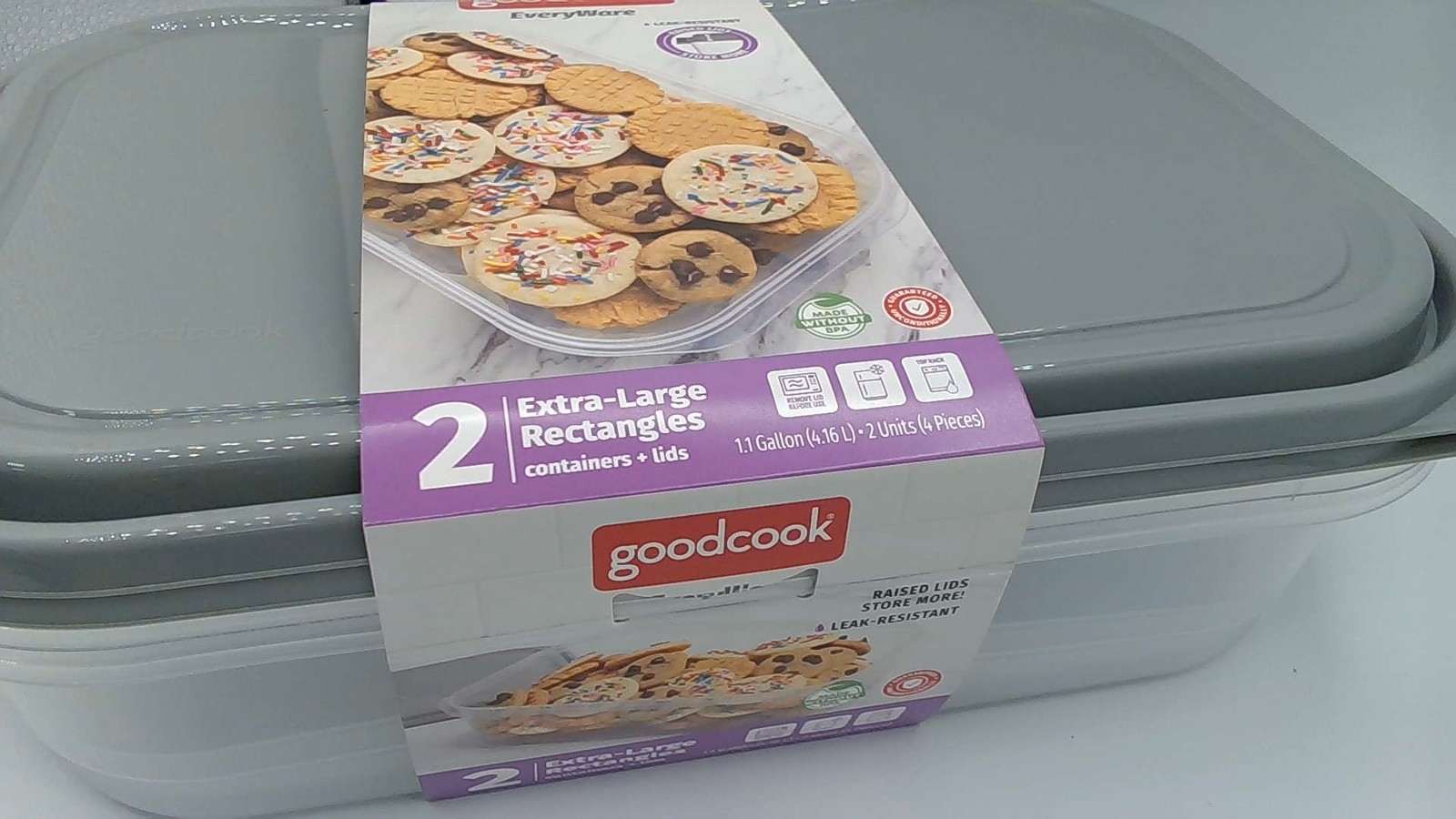 GoodCook Food Storage Containers – Reusable 1.1 Gallon