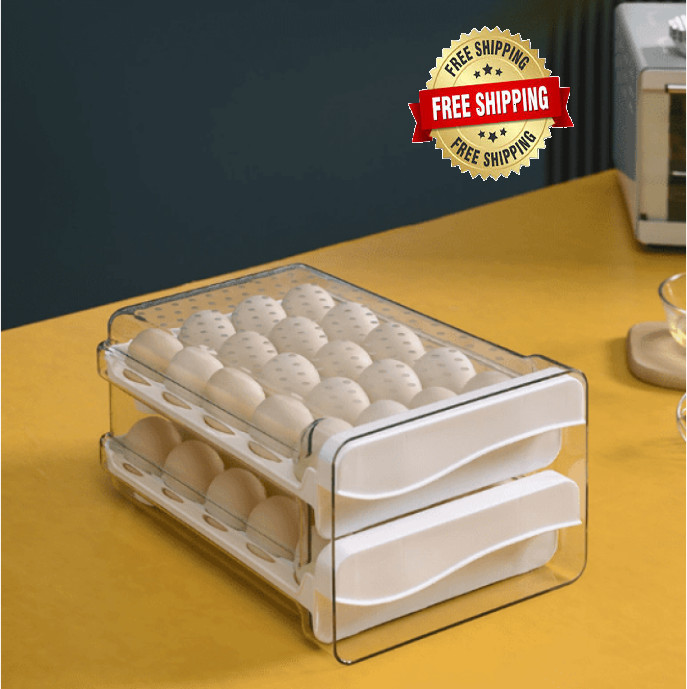 Porta huevos para cocina refrigerador organizador 60 huevos ms espacio Blanco US