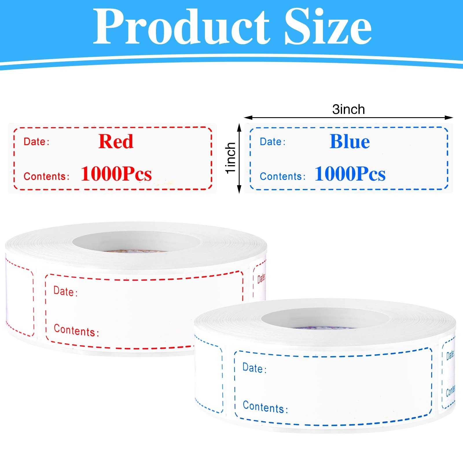 2000Pcs Removable Freezer Labels – 1×3 Inch Food Storage Stickers, Easy Clean, N