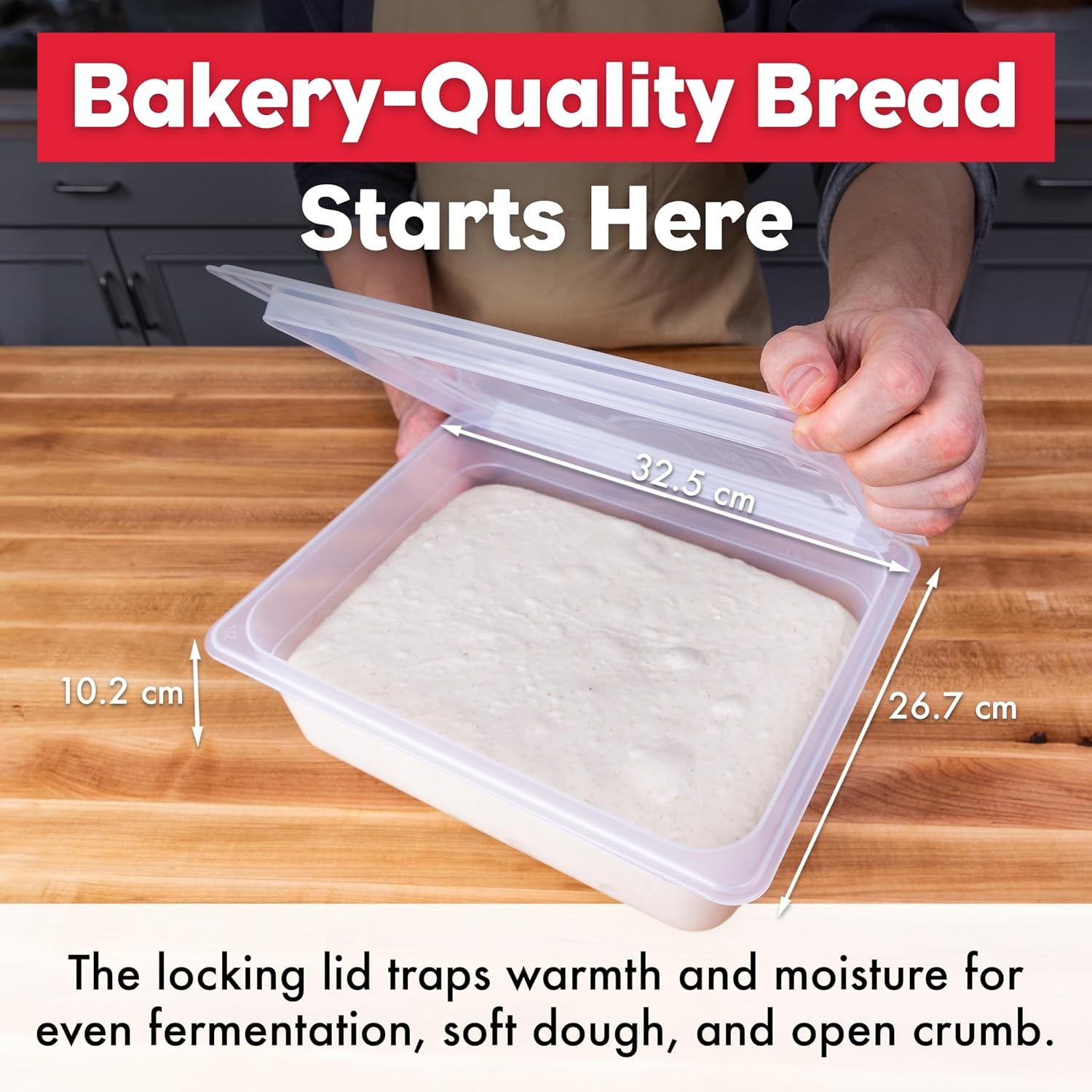 Proofing Container W/ 6L Capacity Fits Up to 3000 Grams of Dough – Dough Rising