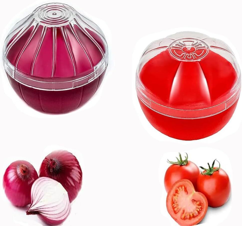 Onion Tomato Keeper Saver Storage Containers 2PCS Fruit and Vegetable Shaped