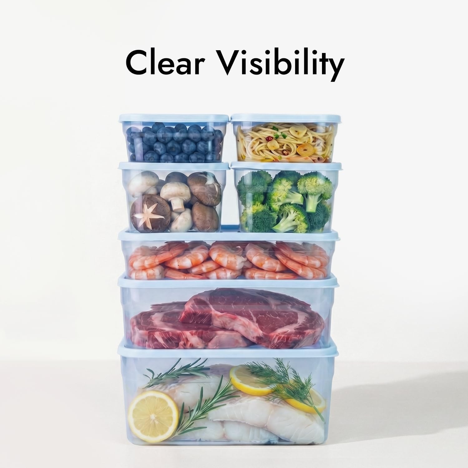 Flexible Freezer Storage Containers with lids, 2Pack 11.4cup Blue