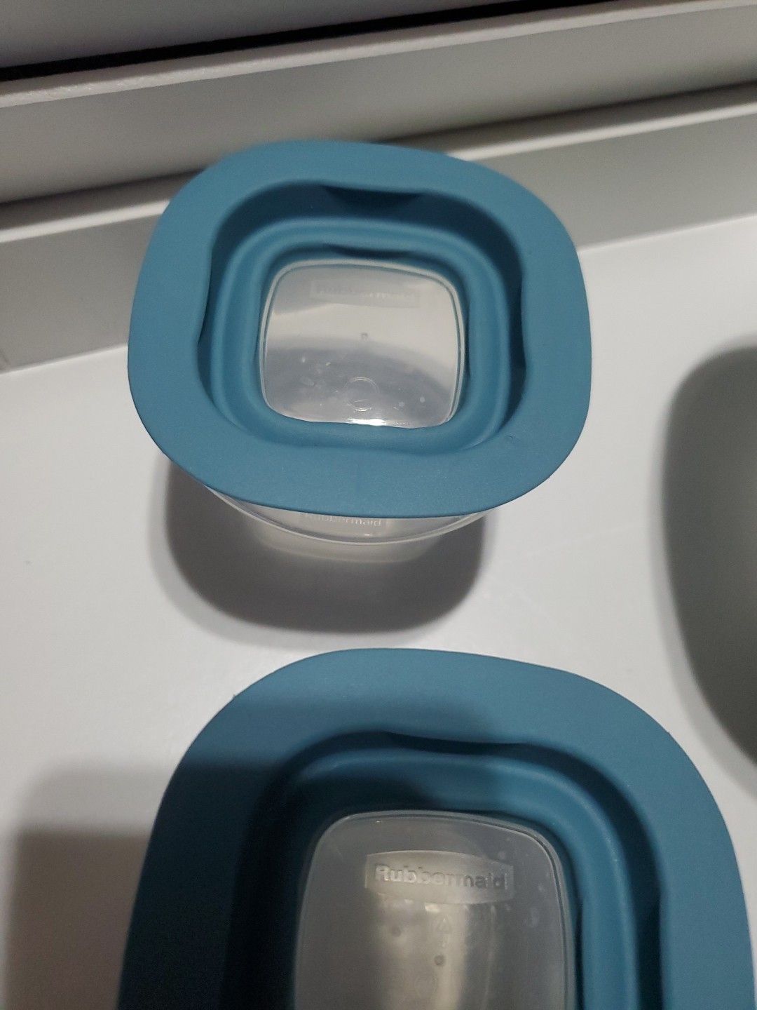 Rubbermaid Premier Steel Blue Window 5pc Lot Vtg 7J53 7J56 7J57 Flex Seal Lids