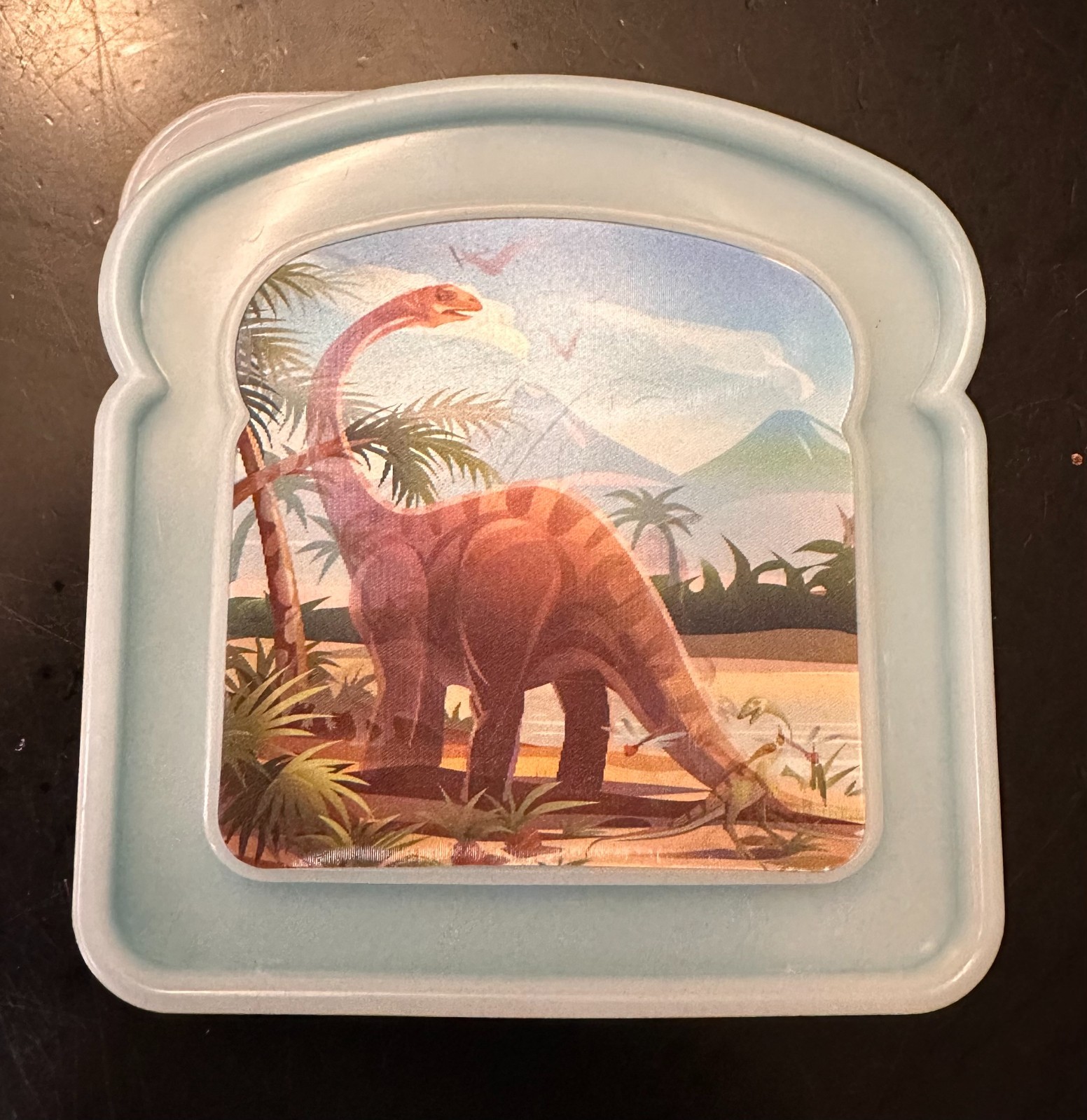 3-D Dinosaur Sandwich Box Brite Concepts Blue Kids Lunch Sandwich