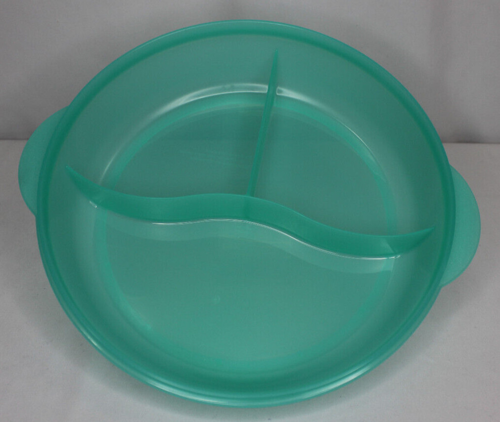 Tupperware Crystalwave Plus Divided Dish Vent Lid Large Mint Microwaveable 1.4L