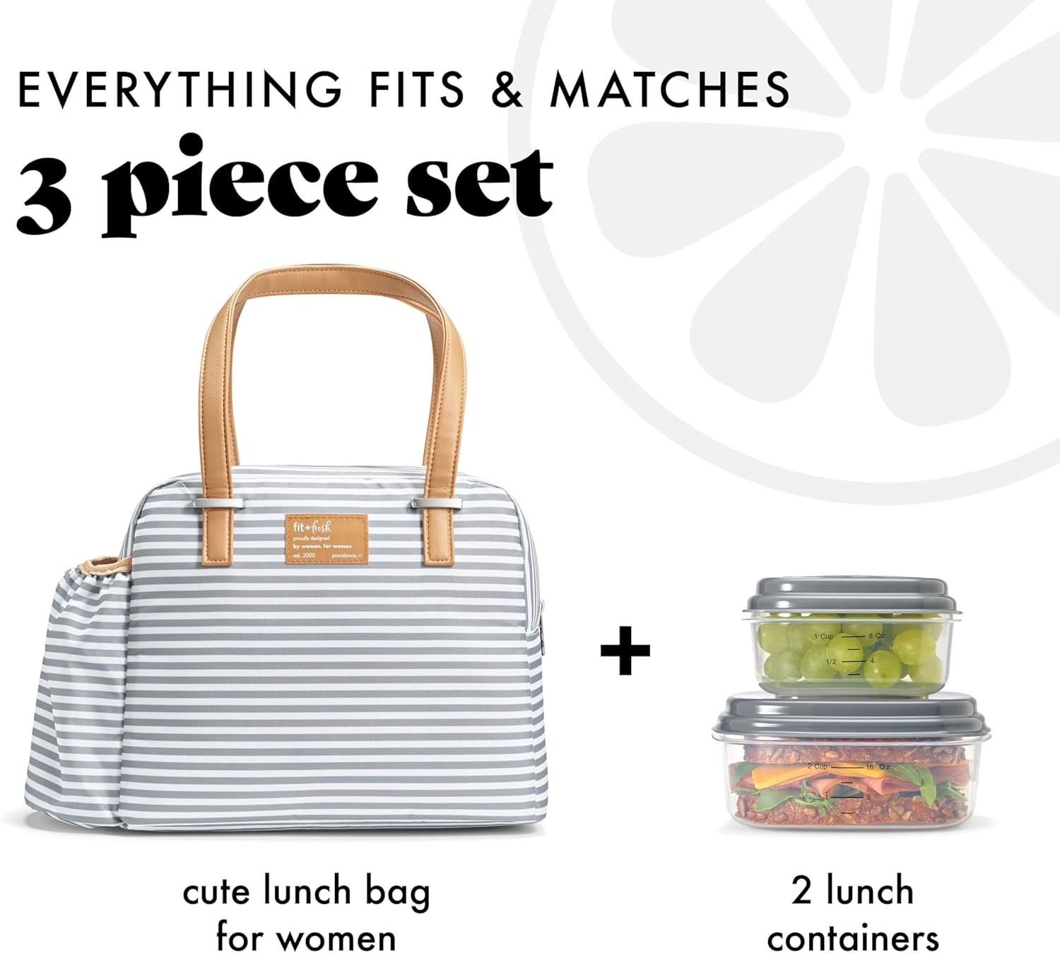 Fit & Fresh Insulated Leakproof & Stain-Resistant Large Lunch Box For Women With
