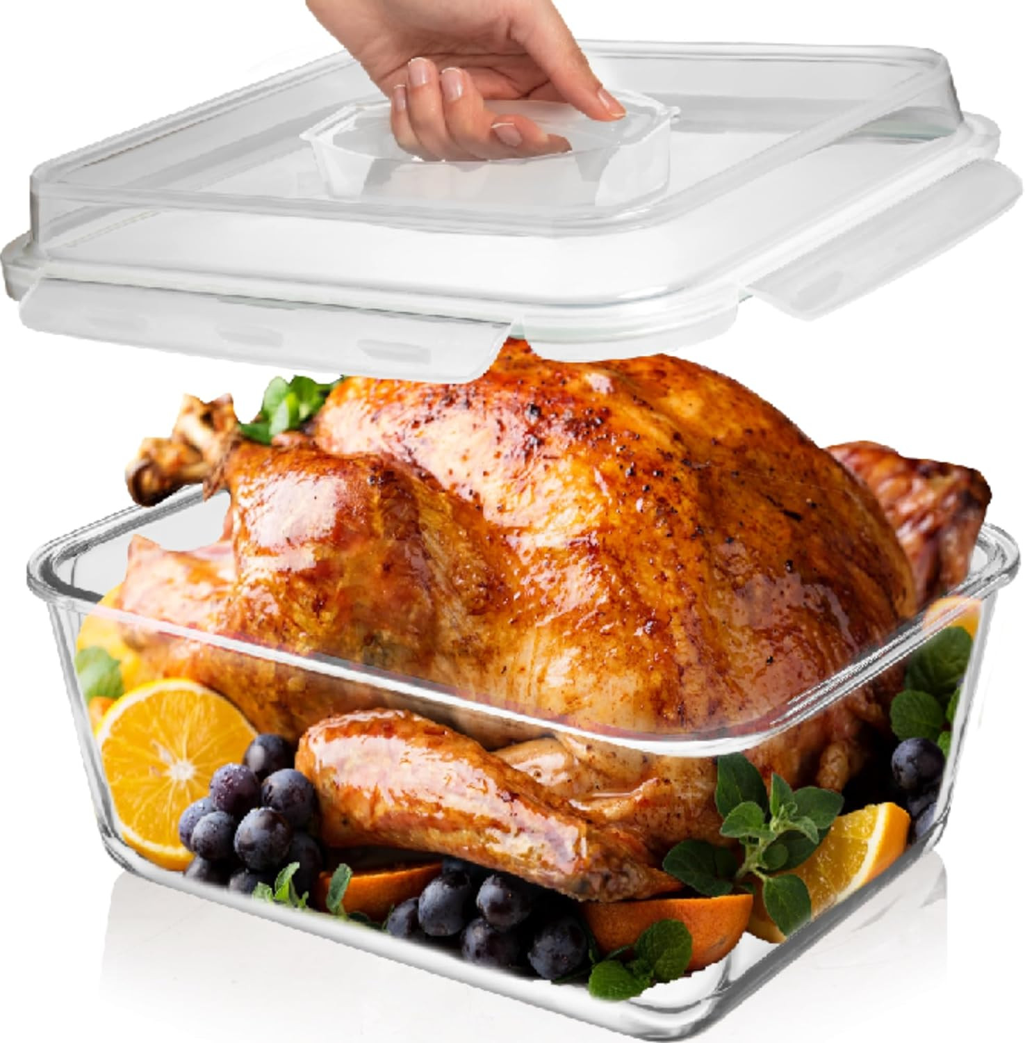 6500 ML / 220 Oz / 28 Cup LARGE Glass Food Storage Container with Airtight Locki