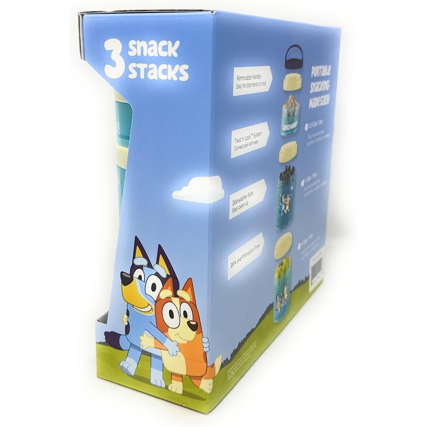 Bluey ~ Whiskware 3 snack Stacks ~ BPA and Phthalate-free Dishwasher Safe