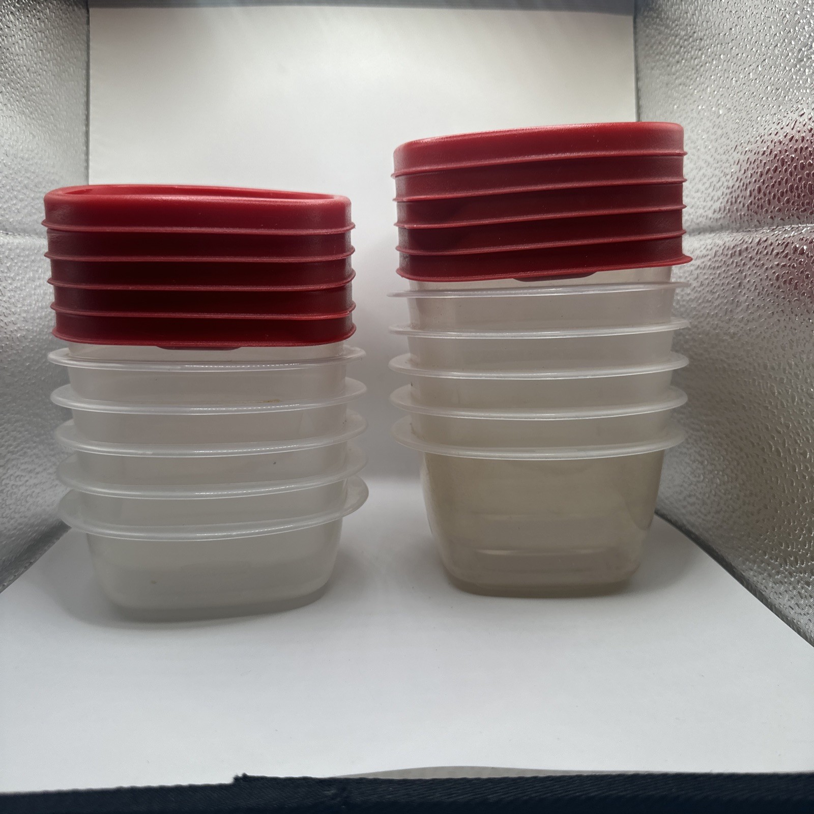 Rubbermaid Original Food Storage Containers Lids RED Lids 10 Piece Mixed 2 Cups