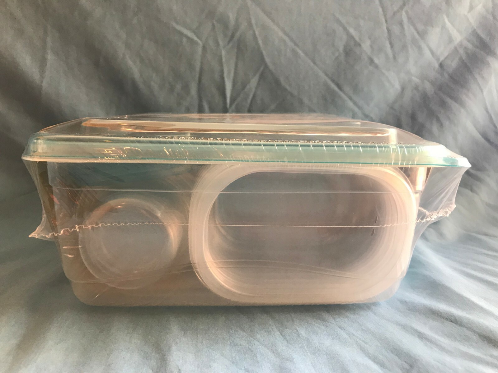 New Madison York 50 Piece Food Storage Variety Pack Plastic Containers Blue Lids