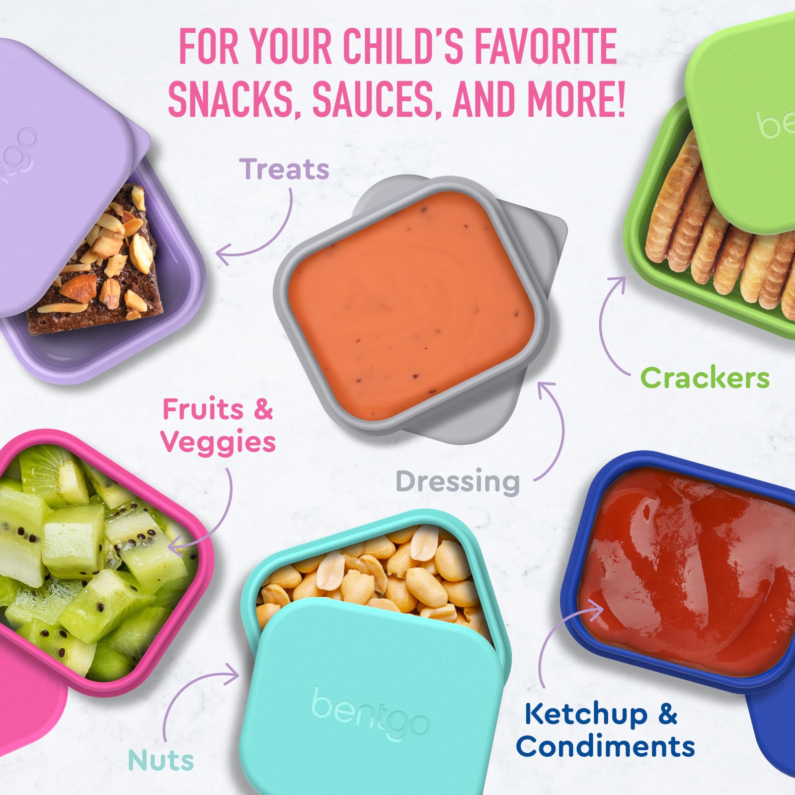 Sidekicks 2-Pack Silicone Container Set – Dipping Sauce Cups for Condiments &…