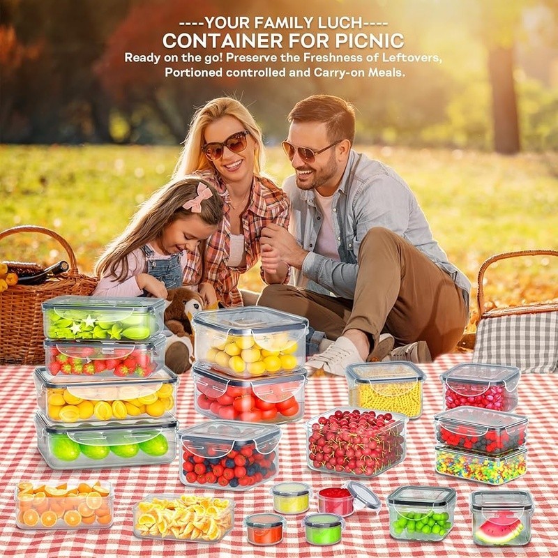 Airtight Food Storage Containers Set 27pcs Leakproof BPA Free Stackable New