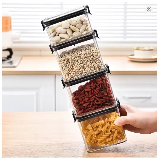 Airtight Food Storage Container Kitchen Pantry Organizer BPA Free Clear Jar