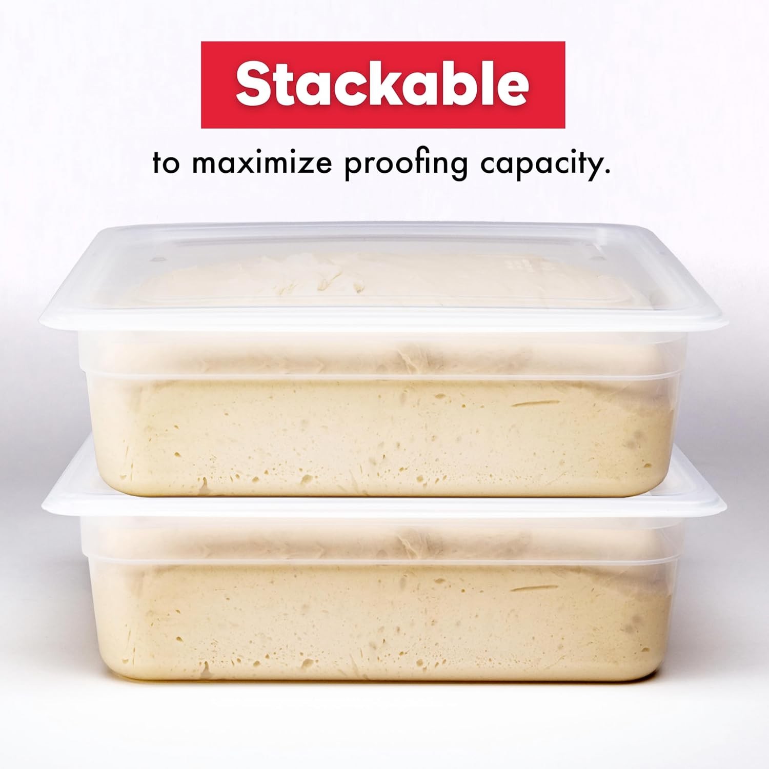 Proofing Container 2 Pack W/ 6L Capacity Fits Up to 3000 Grams of Dough Bread