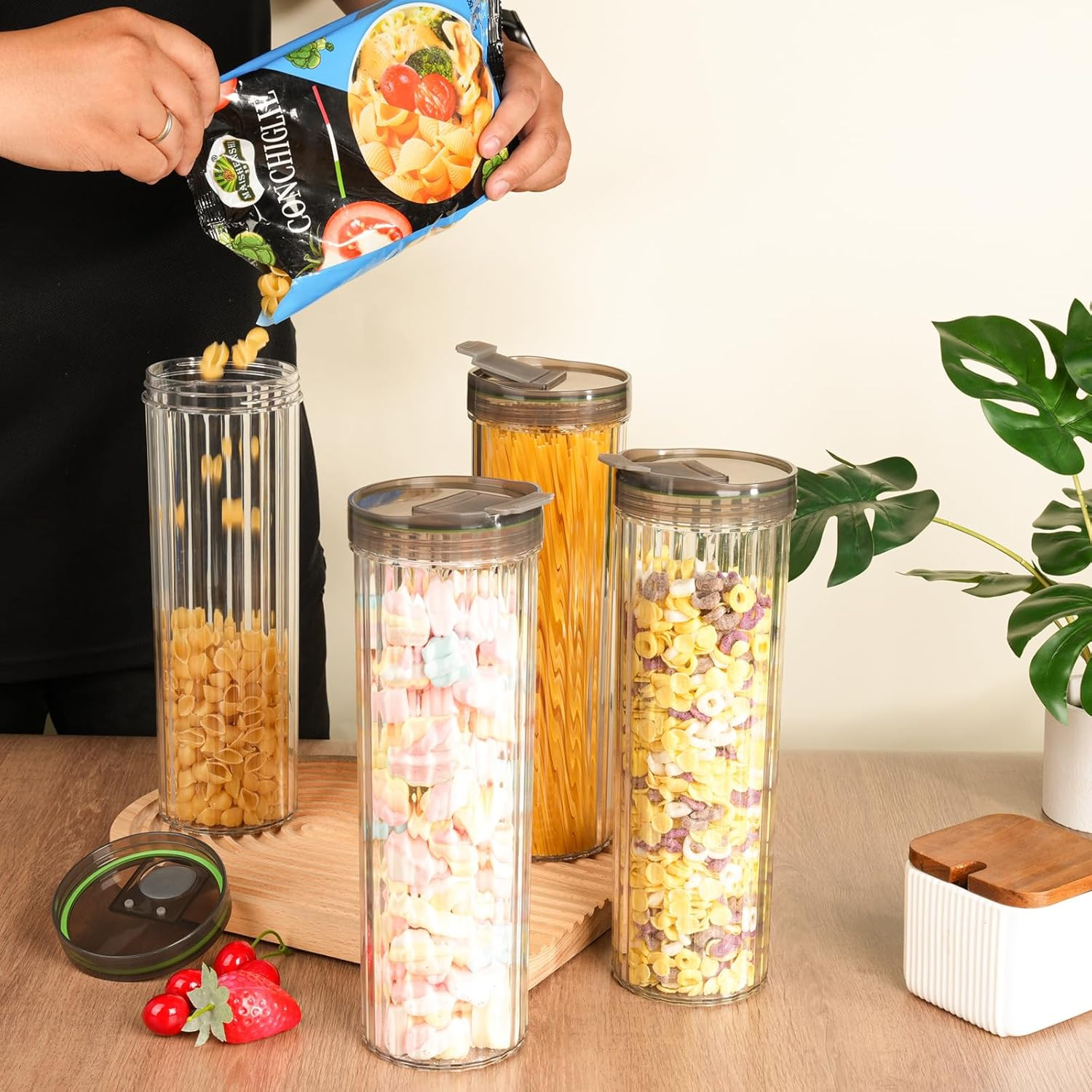 Tall Spaghetti Pasta Storage Container – 48oz Clear Pasta Holder Airtight Spaghe