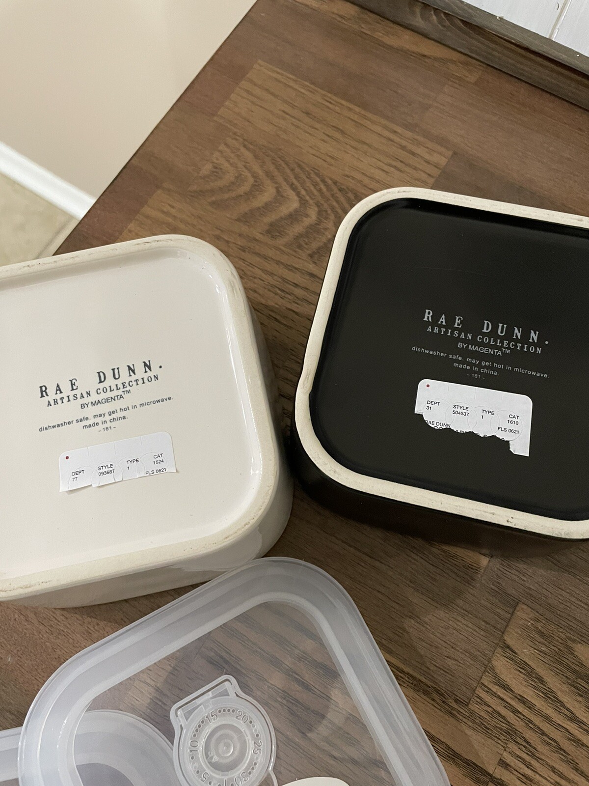 Rae Dunn Artisan Collection Ceramic Storage Containers with Lid- Set of 2