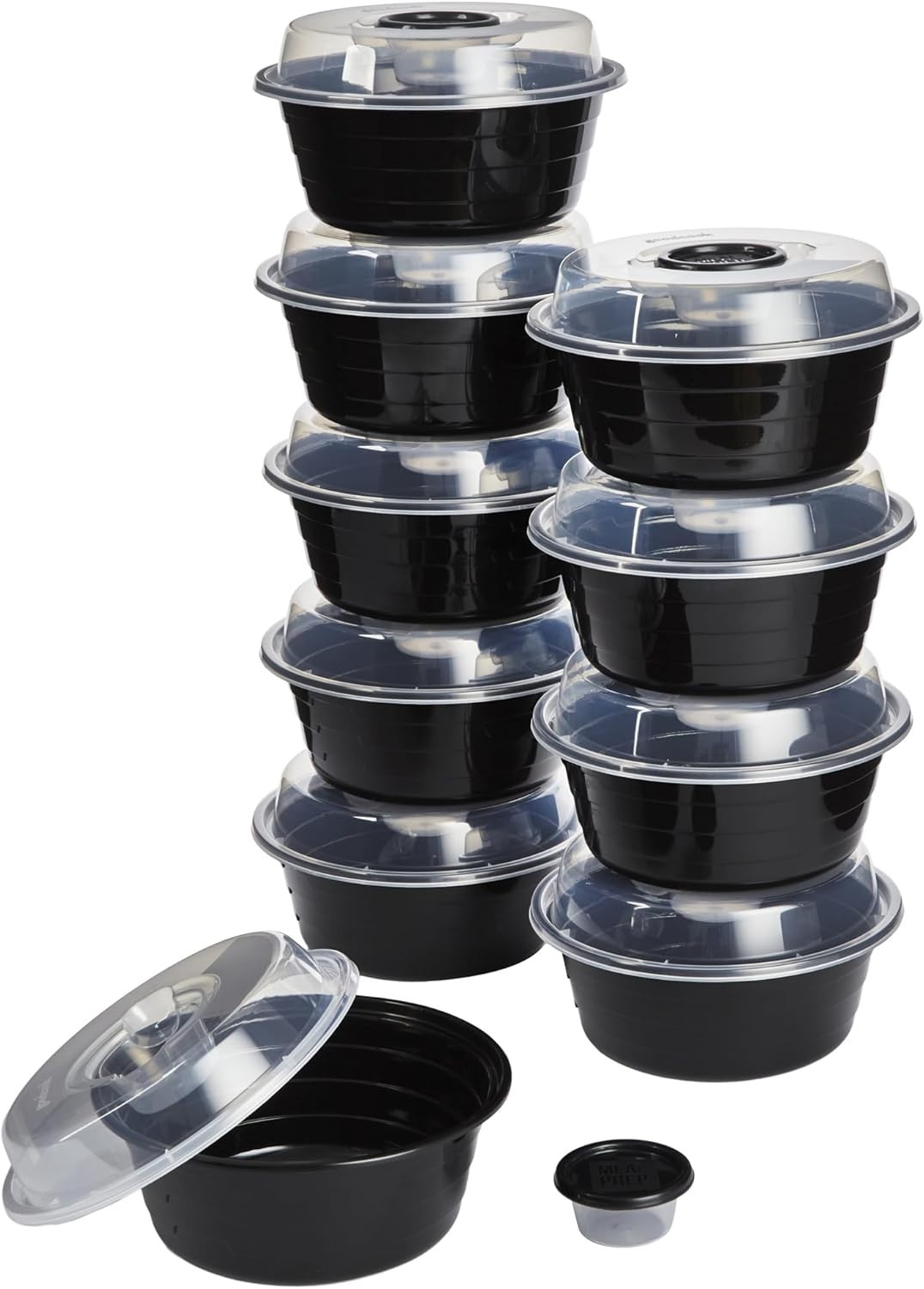 Luxury Meal Prep Bowls Set of 10 – 4-Cup Microwave Containers with Dressing Cups
