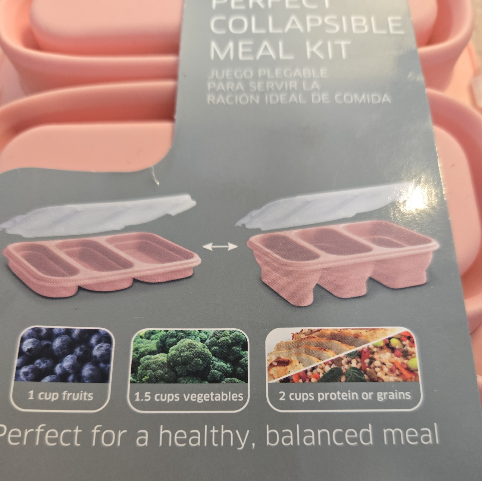 CROFTON PORTION PERFECT COLLAPSIBLE MEAL KIT Pink 3 SECTIONS – NEW