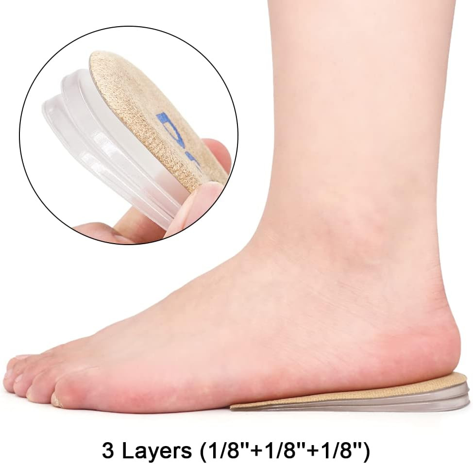 Dr.Foot Adjustable Orthopedic Heel Lift Inserts, Height Increase Insole for Leg