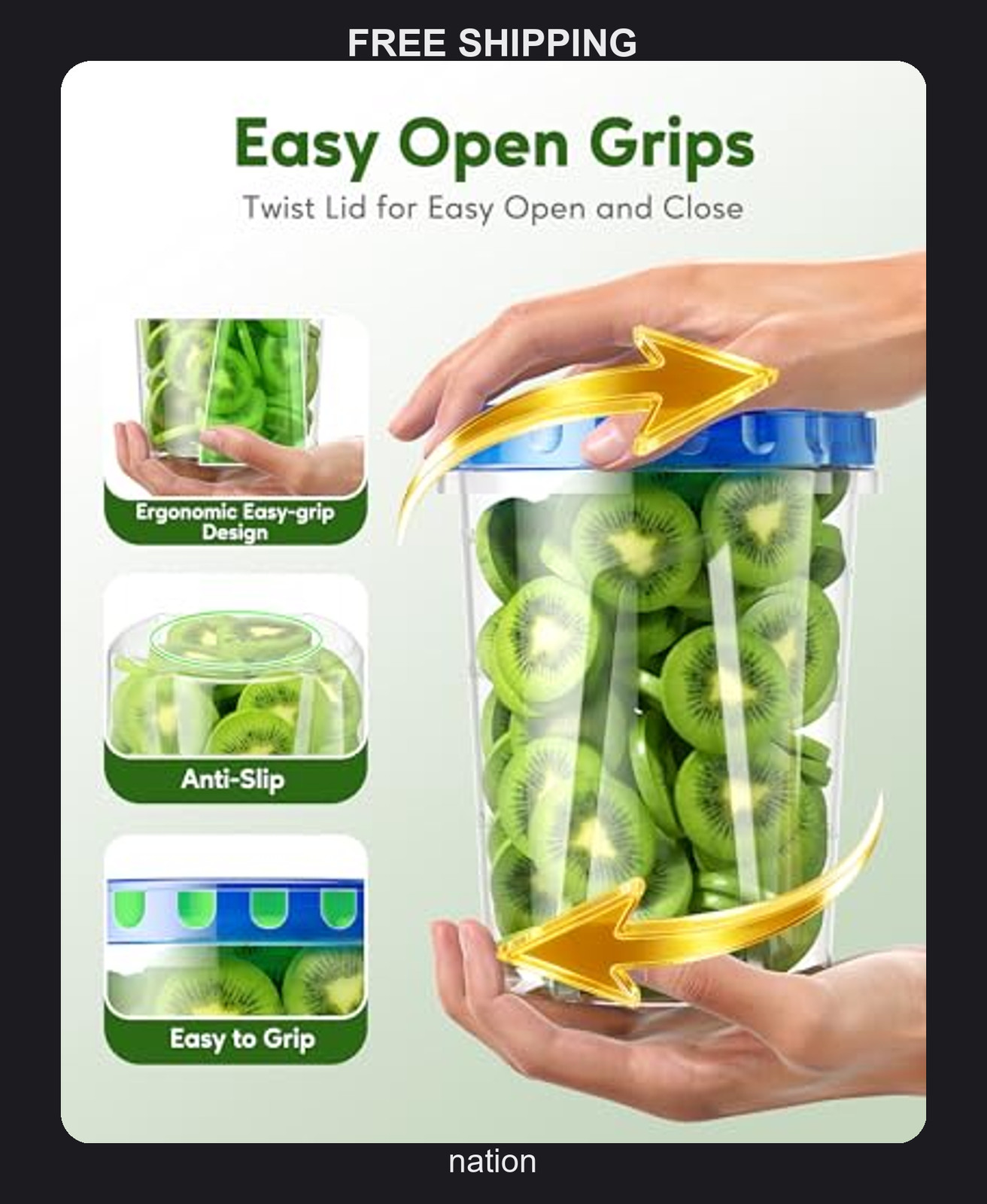 10 Pack 33oz Food Storage Containers with Twist Lids for Freezer and Microwave