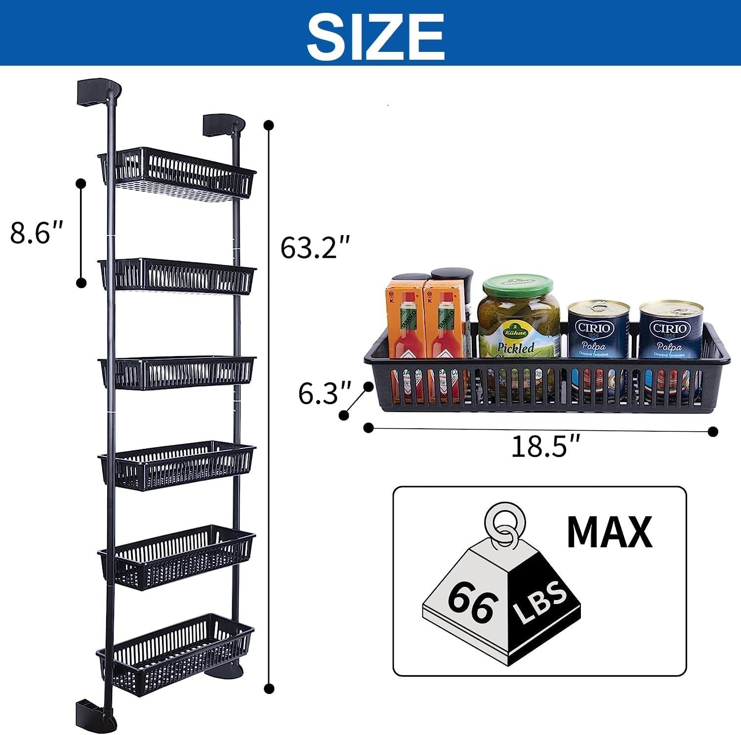 Storage Rack Over the Door Airtight Food Storage Containers with Lids 15 pcs